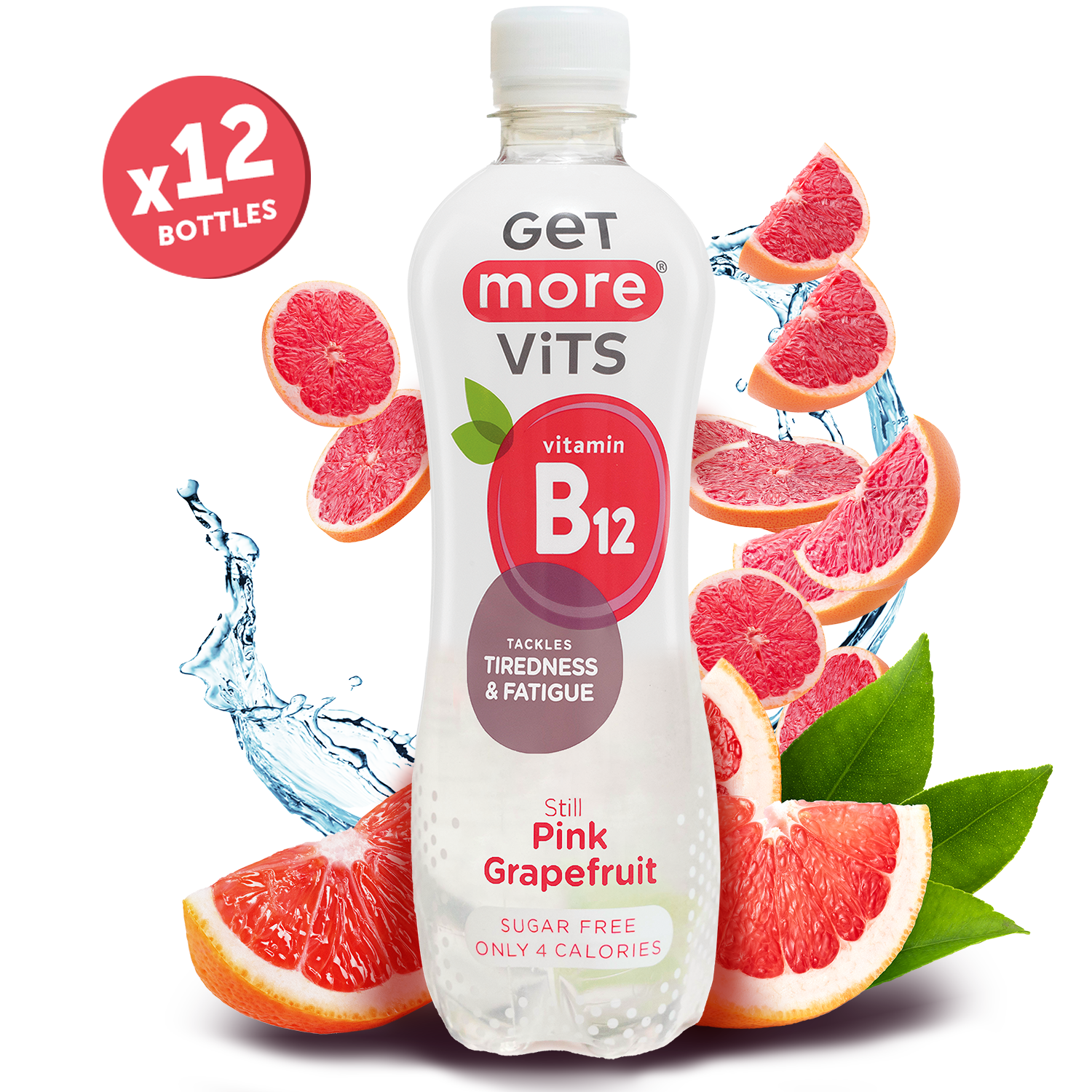 Pink Grapefruit Vitamin B12 Drink 500ml – Get More Vits