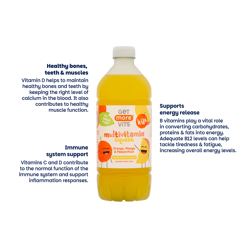 Orange, Mango & Passionfruit Kids Multivitamin Squash